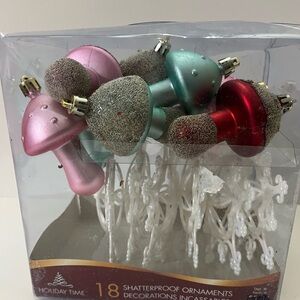 Christmas Mushrooms colourful mushrooms, and snowflakes new Christmas Ornaments